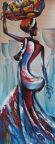 2050013 Schilderij - Afrikaanse dame met fruitschaal op hoofd bKunstenaar: iChea/i/b – Diani Beach – KeniabrbrbAard:/b olie op canvasbrbrbMaat in cm:/b H 97 - B 37 2050013-01.jpg